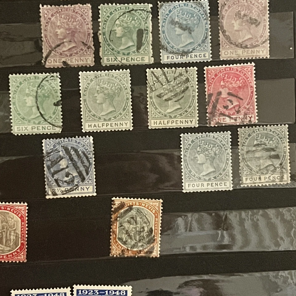 1800s - MID 1900s ST. KITTS & NEVIS MINT USED STAMPS IN STOCK PAGE KGV VICTORIA - Image 4 of 4