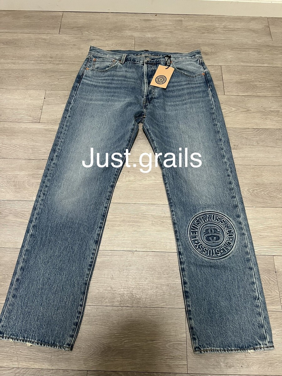 Stussy X Levi's Jeans Embossed 501 New Ready To Ship Size 36 Stussy X Levi's Jeans Embossed 501 New Ready To Ship Size 36