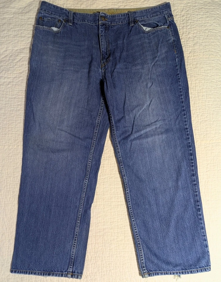 Jeans Plugg De Colección Grandes Años 90 44x32 Patinador Grunge Recto Suelto Pierna Ancha Azul Hip Hop Foto 3 de 4