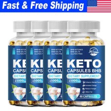 60 Caps KETO BHB 15000mg Ketone FAT BURNER RAPID Weight Loss Diet Pills Ketosis