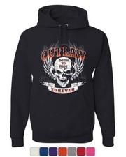 Outlaw Forever Hoodie Born to Ride MC Chopper Bobber Sweatshirt
