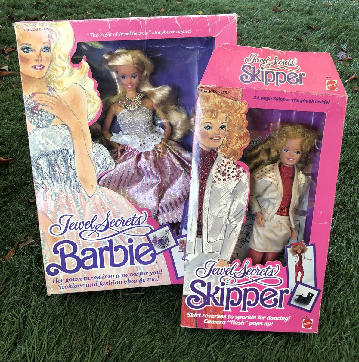 Vintage 1985 Jewel Secrets BARBIE & SKIPPER Set • New & Used #1737
