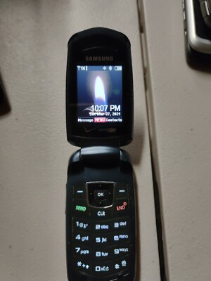 Samsung Smooth Verizon Flip Cell Phone SCH-U350 Prepaid BLUE NO CONTRACT 