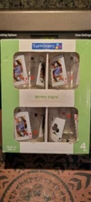 Double Old Fashioned Glass Set Luminarc Cards Game Night Drinking 4 Pack