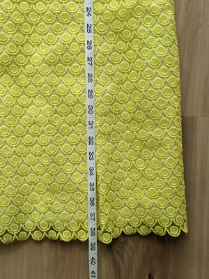 calvin klein yellow lace dress Calvin Klein Yellow Polyester Lace Mini Dress Size 36 FR