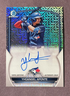 Yhoangel Aponte 2023 Bowman Mega Box Auto BMA-YA Mojo Refractor BLUE JAYS