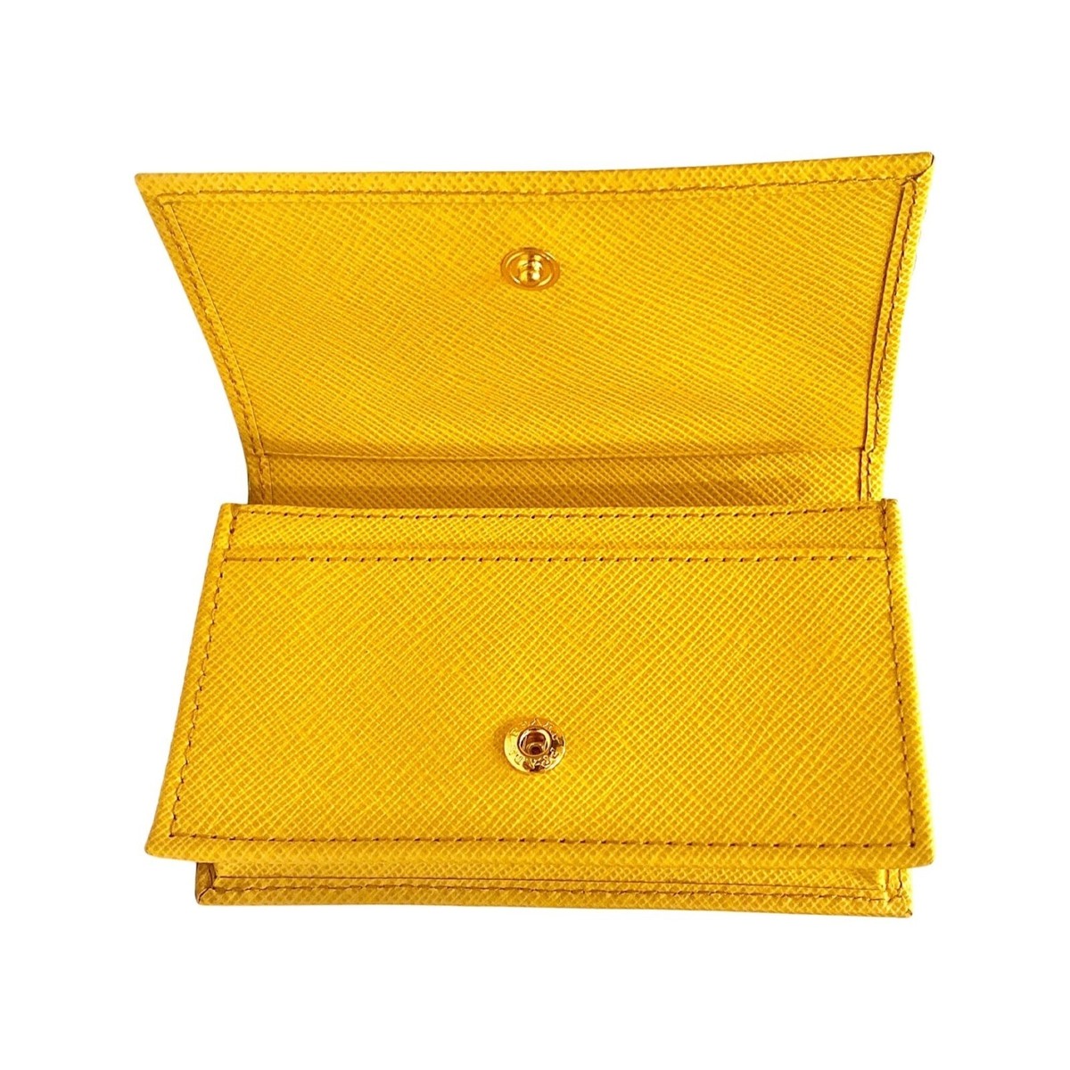 【PRADA】レザーカードホルダー Black/Light Blue/Citron Yellow Astral Blue Small Saffiano leather zipper wallet | PRADA