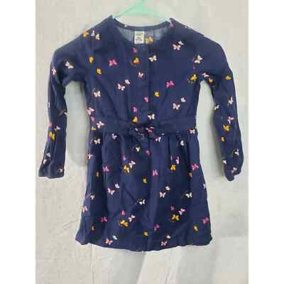 carter's navy blue dress Carter's Baby Girl Navy Floral Long Sleeve Dress – Carter's Oshkosh main image 0
