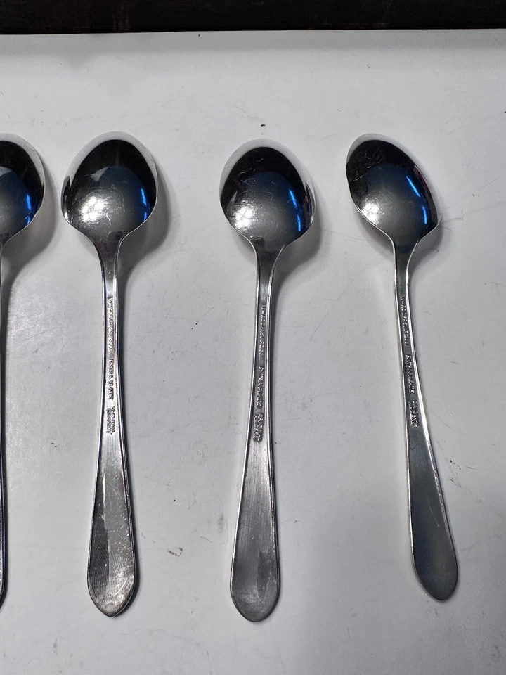 "California Blossom 4 cucharaditas Wm Rogers Mfg Co plato extra original 6""" Foto 2 de 3