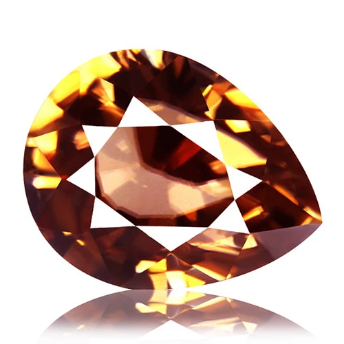 Circón 2.23ct raro aaa color naranja pardusco 100% tierra natural extraída Camboya Foto 3 de 3