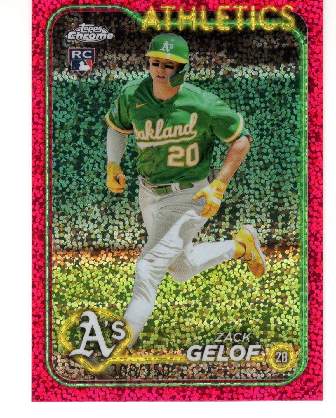 2024 Topps Chrome Zack Gelof RC Magenta Speckle 308/350 #282 Athletics