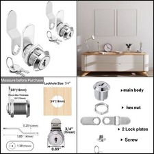 Cam Lock RV Storage Locks Keyed Alike, 5/8" Fits 3/8" Max Door Thickness