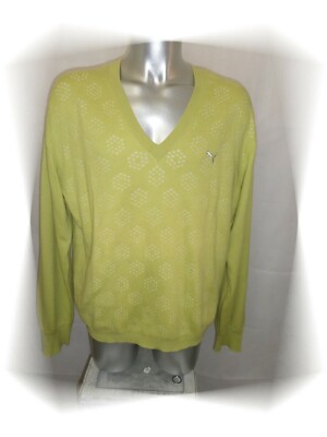 A le plus cher - Pull Fantaisie Motif Ajouré Devant Vert Clair Puma Taille XXL