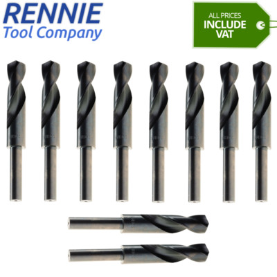 10 Stück 16,5 mm HSS Schmied Bohrer Bits - 1/2 Zoll reduzierter Schaft