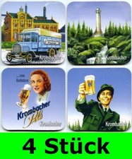 4 Stück Bierdeckel Krombacher Retro-Serie Kork mit Schutzfolie Bar Theke Tresen