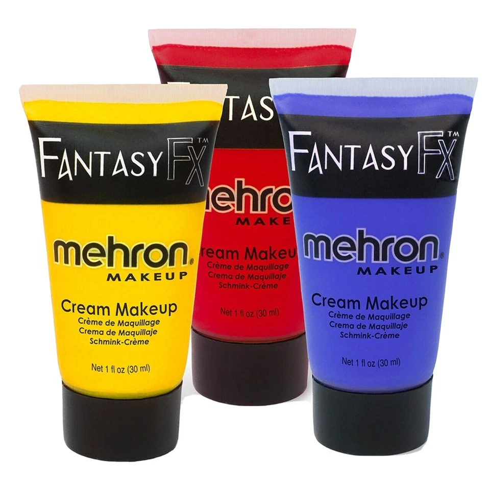 Maquillaje Mehron FFX Base Agua Cara Pintura Corporal Halloween [Amarillo,Rojo,Azul] Juego de 3 piezas. Foto 4 de 4
