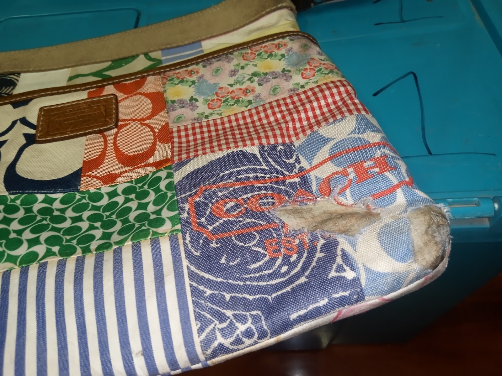 Coach Hampton Spring Patchwork Multi-color Dual H… - image 5