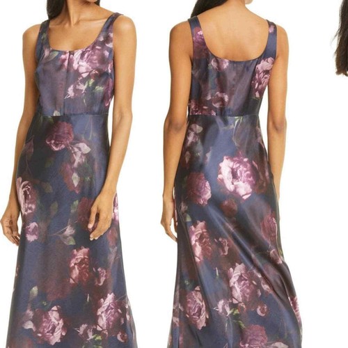 Vince Night Garden Square Neck Satin 
