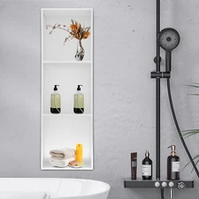 3-Layer Recessed Shower Storage Shelf Bathroom Shelf Organizer Stainless Steel