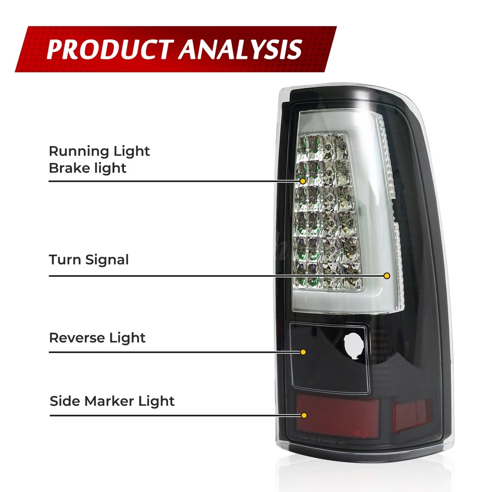 Clear For 2003-2006 Chevy Silverado 1500 2500 3500 LED Tail Lights Brake Lamps - Image 3 of 4
