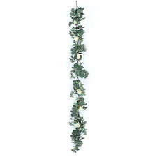 6 ft long Frosted Green Eucalyptus Foliage Garlands Silk Roses Greenery Party
