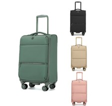 Durable Nylon Soft Shell Suitcase 20Inch 4 Wheels Hand Luggage 32L Women Case