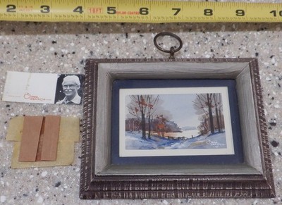 RARE Omer ''Salty'' Seamon ORIGINAL Mini Watercolor Art Signed & Framed