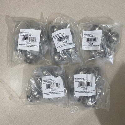 (5) 5 Packs of ANVIL MARK CABINET KNOBS,  1-1/4 IN., BRUSHED NICKEL