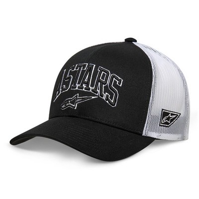 Alpinestars Dunker Truckermütze Unisex Freizeit Baseball Druckknopflasche schwarz weiß rot 