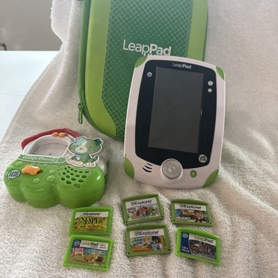 LeapFrog LeapPad Explorer Learning System w/ 6 games Fridge Phonics untested