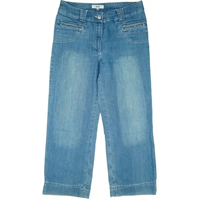 BIBA 40 Jeans 7/8 Hose Blau Damen Stretch ankle relaxed high Zip Comfort W32 XL - Bild 1 von 4