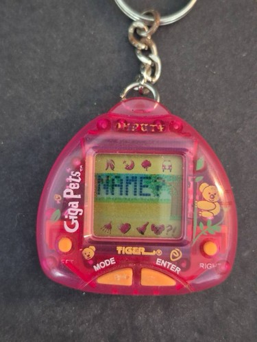 Vintage 90s Giga Pets Komputer Koala Pink Tiger Electronic Digital Pet Toy WORKS