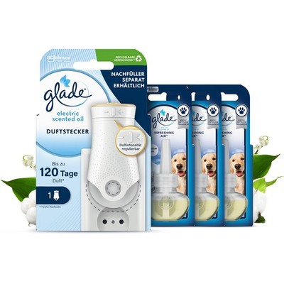 Raumduft Halter elektrisch Glade + 3 Nachfüller Duftöl Geruchsentferner