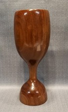 ARTISAN MADE WOODEN WINE GLASS 8 " TALL AND 3. " IN DIAMETER