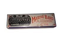 Vintage M. Hohner Marine Band Harmonica No 1896 in Original Box Germany