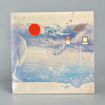 #ad Rush Grace Under Pressure LP Vinyl Album Record Cutout Hype amp; Price Sticker $20.00