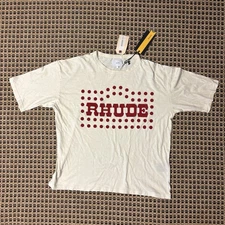 NWT RHUDE Flocked Burnout T-Shirt Vintage White Made in USA size Medium