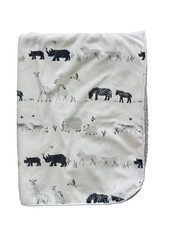 Cloud Island Baby Blanket Two By Two Animals Gray White Sherpa Backing
