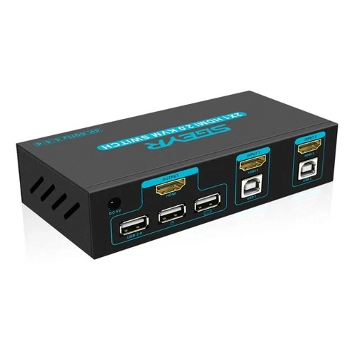 KVM SWITCH USB HDMI 2 COMPUTERS 1 MOUSE 1 KEYBOARD SHARE USB DEVICES SWITCHER