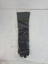 Vintage NOS Kislav Kid Gloves Black Leather Cocktail Opera Length 7 1/4" French