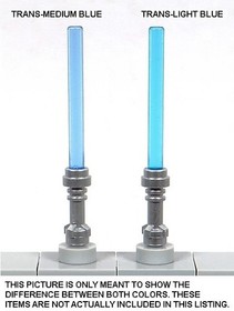 LEGO Star Wars - 2 Trans-MEDIUM Blue Lightsabers With Curved Hilts, 75158 (NEW)