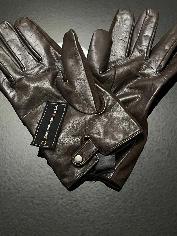 John Varvatos Star USA Leather Gloves - Cashmere Interior - Early JV Vintage NWT - Image 4 of 4