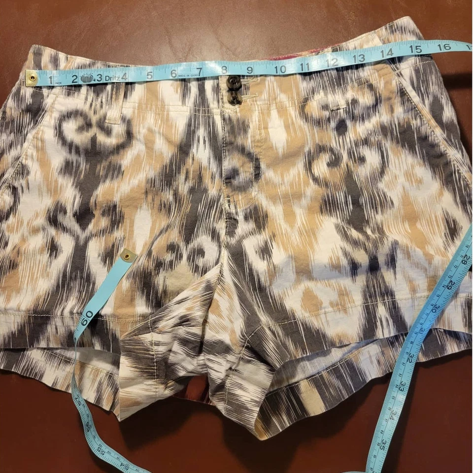 Lote de 2 shorts femininos Sonoma modernos bege marrom rosa vermelho cintura baixa elástico tamanho 10 - Imagem 4 de 4