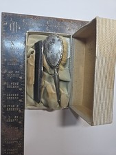 Brush  Comb Set Silver Plated Vanity Set