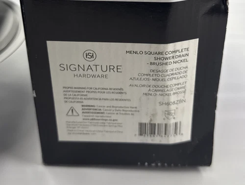 Signature Hardware SH608ZBN Menlo Square Shower Drain, Brushed Nickel - Picture 2 of 6