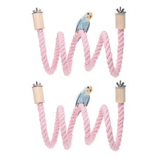 2 Pcs Bird Rope Perch Swing Bird Stand Rope Perch 47 Inch Pink