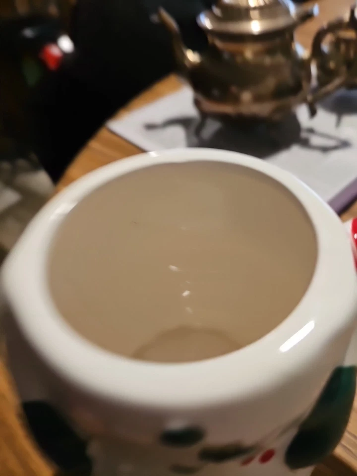 Temp-Tations Рождественский снеговик большой керамическая кружка шляпа крышка красная шляпа. - Изображение 3 из 4