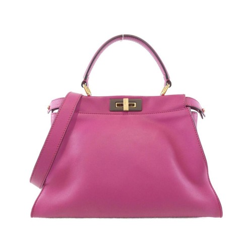 Fendi Peekaboo Bag 8BN290 3ZM Calf Leather Magenta Handbag