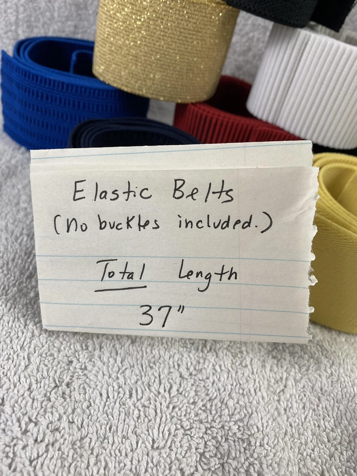 Elastic Belts Lot Mixed Colors Womens 37" Length No Buckle Replacement Craft DIY - Image 2 of 4