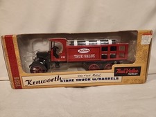 Ertl 1925 KENWORTH STAKE TRUCK W/ BARRELS Bank True Value Hardware Diecast 1:34
